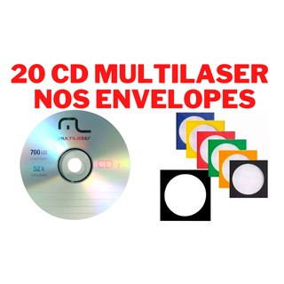 20 unidades de Mídia Virgem CD-R 52x 700mb 80min - Multilaser (1)