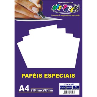Papel A4 Couche Branco 170g Off Paper Pacote C/50 Folhas
