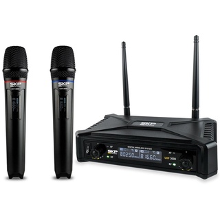 Microfone Digital Duplo Sem Fio SKP UHF-300D (1)