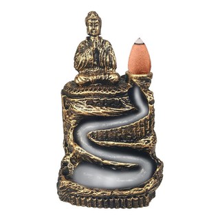 Porta Incenso Incensario Cascata Buda Hindu Orando Zen Ouro