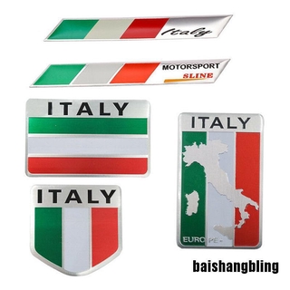 Bling Da Alumínio 3d Itália Bandeira Italiana De Metal Adesivo Emblema Do Emblema Do Decalque Do Carro Decorar Super