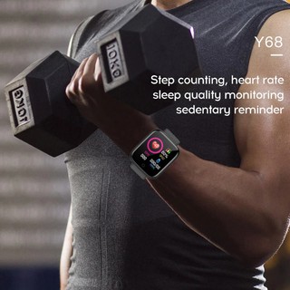 Smartwatch y68 relógio inteligente esportivo android monitora frequência cardíaca (4)