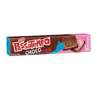 Bolacha Recheado Passatempo Choco Mix Recheado sabor Morango