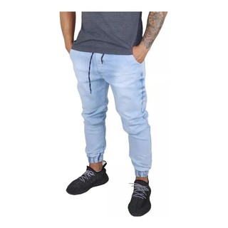 Calça jogger masculina jeans sarja Brim colorida Preta Camuflada Vinho Slim lycra