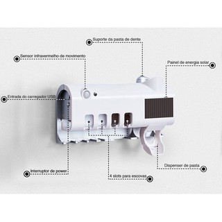 Porta Escova De Dentes Luz UV Esterilizador Automático (2)
