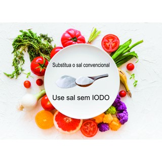 Sal Refinado Sem Iodo - dieta para iodoterapia - Cloreto De Sódio Alimentício 1 Kg