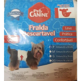 Fralda Descartável Pro Canine Macho P com 3 unidades Pró Canine