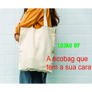 Sacola bolsa ecobag 30x40cm 100% algodão cru lisa