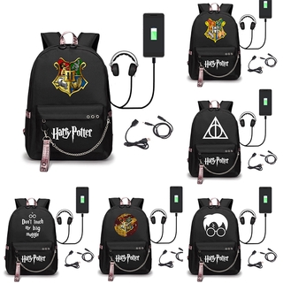 Harry Potter Academy De Witchcraft Merchandise USB Estudante Mochila Saco De Escola Das Mulheres Dos Homens De Viagem Do Computador