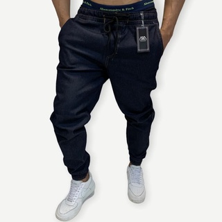 Calça Masculina Jogger Premium Estilo jogador Blogueirinho - Jeans Escuro