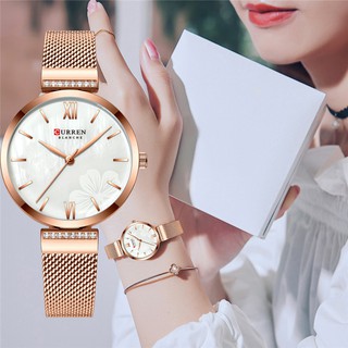 CURREN Women's Quartz Watches Simple Ladies Dress Wristwatch Fashion Bracelet Stainless Steel Clock relogios feminino