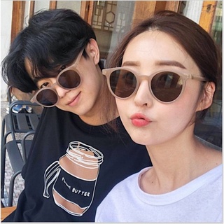 Óculos de Sol Redondo de Plástico Unissex Coreano 2021