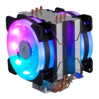Cooler Duplo Fan Led Rgb Dex Cpu Intel 1366 1150 1155 1156 775 Amd2 Amd2+ Amd3 Amd3+ am4