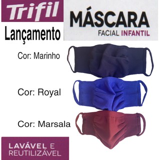 Máscaras Trifil Infantil New Kit Com 3 unidades Lançamento Original Lavável Confortável