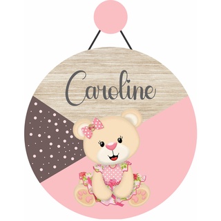 Enfeite Porta Maternidade Ursinha + BRINDE - Nome Personalizado Bebê - Decoração para quarto! GUIRLANDA (4)