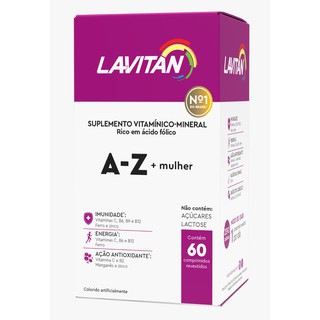 Kit Lavitan Hair Cabelos E Unha com Biotina Cimed 60 Cápsulas + 1 Lavitan A-Z C/60 + 1 Lavitan Mulher c/60 (2)