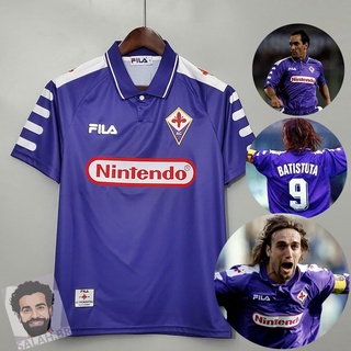 1998 1999 Retro Fiorentina Camisa de Futebol Personalizada Nome e Número Batistuta Edmundo