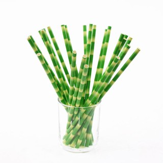 Canudo Papel Kit 25 Unidades Biodegradáveis Bamboo Para Festa, Drink E Topo De Bolo Resistente (3)