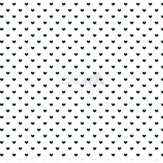 Tricoline Corações Amor - Cor 15 (Preto / Branco), 100% Algodão, Unid. 50cm x 1,50mt
