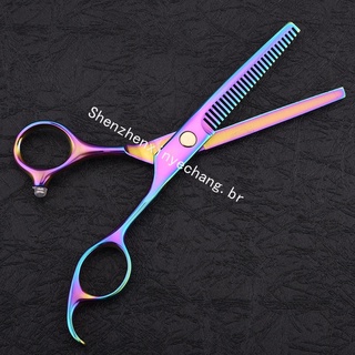 Professional hairdressing scissors Tesoura de cabeleireiro profissional de 6,7 polegadas, tesoura de cabeleireiro colorida banhada a titânio (5)