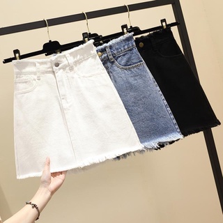 Saia Jeans De Cintura Alta Mulheres Primavera Verão 2022 Novo Estilo Coreano Versão Meia De Comprimento Plus Size Gordura mm All