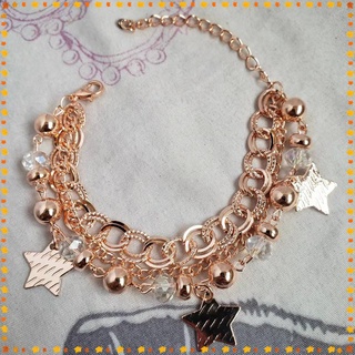 Pulseiras femininas, braceletes de ouro, cristal austríaco, multicamadas, com Estrela, de luxo, joalheria
