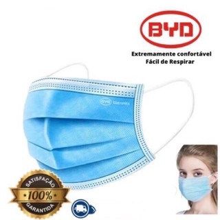 Kit 10un Máscara Facial Descartável Proteção Facial BYD Filtro Meltblown Clipe com revestimentos metal