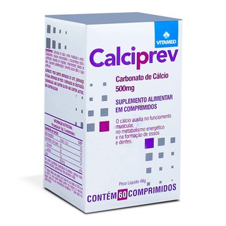 Carbonato De Cálcio Calciprev 500mg 60 comp - Vitamed