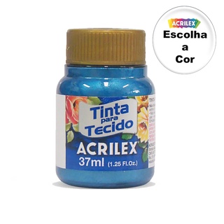 Tinta Tecido Metálica 37 ml - Escolha a Cor - Acrilex
