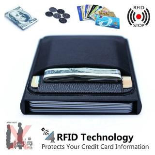 Carteira com Bloqueio RFID Masculina para Cartão de Crédito Bolso Pequeno Moedas em Alumínio
