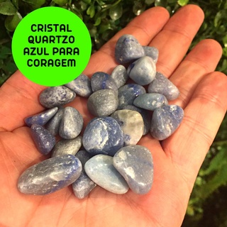 Pedra Quartzo Azul Rolado 2cm |Comunicação e Vencer medos | Cristal Natural