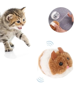 Brinquedo PET Rato Ratinho Pelúcia que vibra para Gato