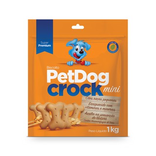Alimento para Cães e Cachorros Biscoito Petdog Crock Mini 1 kg
