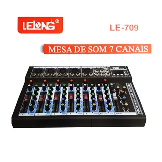Mesa De Som LE-709 Efeito USB Bluetooth 7 Canais 5 canais XLR + 2 P10