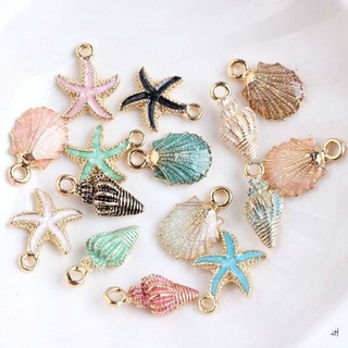Nice Conch Sea Shell Charms Ocean Pendants Starfish Anklet Bracelet Necklace DIY Handmade Accessories Craft 10/13Pcs