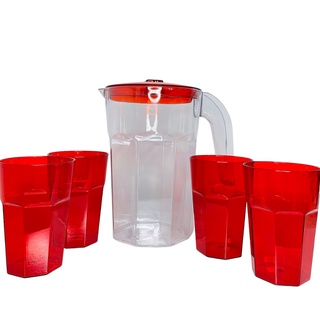 Conjunto Jarra de Suco + 4 copos - Plástico- 2 litros