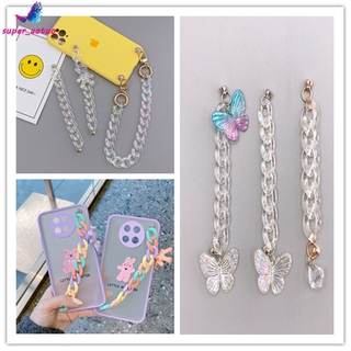 Fashion Girl DIY Acrylic Symphony Color Phone Case Hanging Chain Strap Accessories Bear Button Lanyard (1)