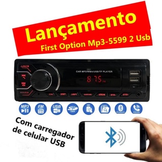 AUTO RADIO MP3 BLUETOOTH 5599 COM CARREGADOR DE CELULAR (1)