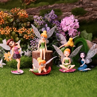 6 Pçs/Set Crianças Bonecas Voando Flor De Fadas Tinkerbell Figuras De Ação Mini Para Decoração De Casa