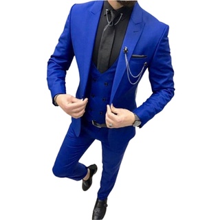 Terno Slim Oxford Masculino Azul Royal - Paleto+calça+barato!!