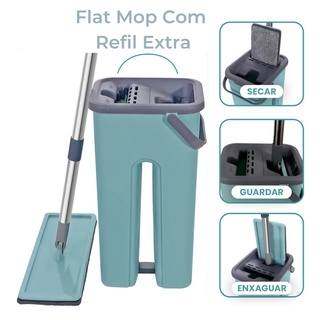 Rodo Mágico Mop Flat + Refil Extra Brinde