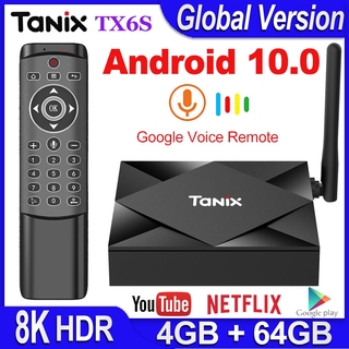 Tanix TX6S TV BOX Android 10 Smart tv box 4GB RAM 64GB ROM TVBox Allwinner H616 Quad Core Box H.265 4K Media player