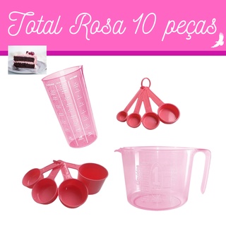 Kit 10 peças total ROSA - Toda praticidade em um conjunto completo para a sua cozinha