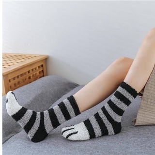 Women Fuzzy Socks Female Kawaii Cat Claw Cute Socks Velvet Thicken Warm Socks Winter Floor Sleeping Socks Warm Thermal Socks (3)