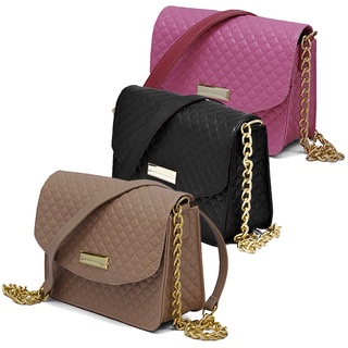Bolsa feminina Mini bag estilo blogueira alça ombro com corrente super tendência