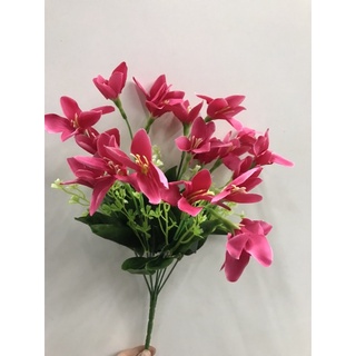 Mini Buquê de Flores Lírio Artificial p/Arranjo Enfeite Decoração de Festa Casamento Casa (1)