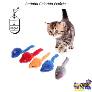 Brinquedo Para Gatos Ratinho Colorido Com Chocalho 1un