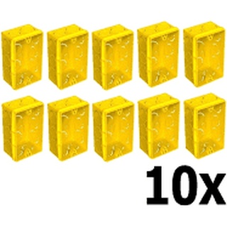10 Peças Caixinhas De Luz 4x2 Amarela Reforçada Iluminação Caixa