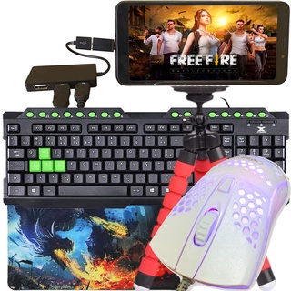Kit Gamer Mobilador Teclado + Mouse Gamer RGB + Mouse Pad Speed Completo (6)