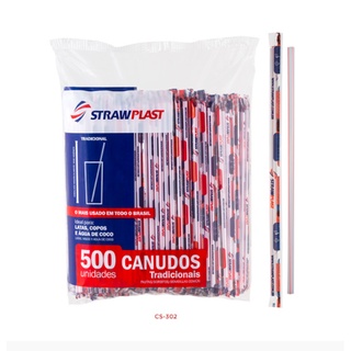 Canudo Plástico Tradicional Branco 5mm C/ 500 Unidades - Strawplast